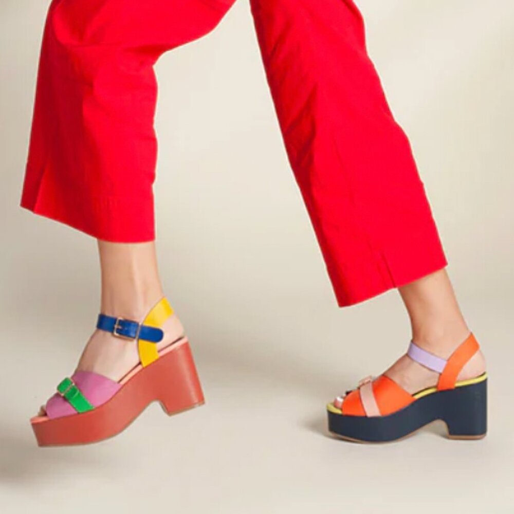 Charlotte Stone Raf Platform Sandals, Size 9